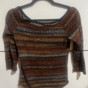 Timing off shoulder top